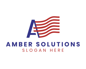 American Flag Letter A logo design