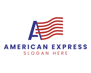 American Flag Letter A logo design