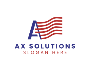 American Flag Letter A logo design