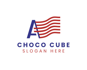 Election - American Flag Letter A logo design