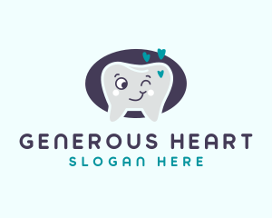 Dental Heart Tooth logo design