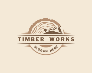 Log Wood Planer Carpentry logo design