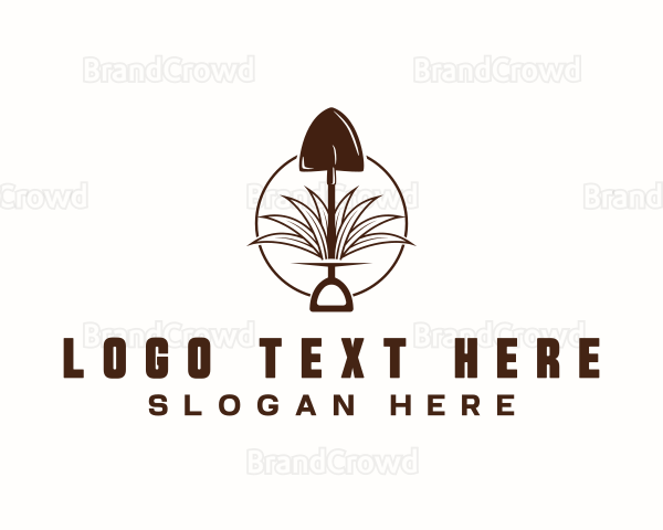 Shovel Digging Grass Logo