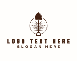 Shovel Digging Grass Logo