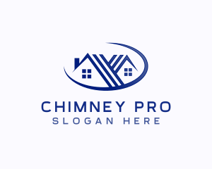 Chimney - Roofing Realty Property logo design