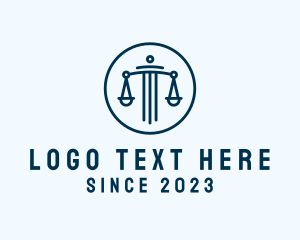 Law - Pillar Scale Justice logo design