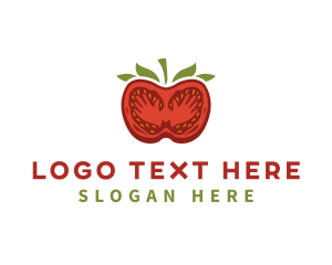Vegetarian - Tomato Vegetable Hands logo design