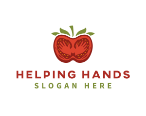 Hands - Tomato Vegetable Hands logo design