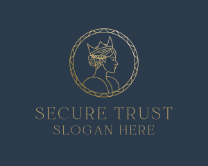 Trust - Golden Queen Coin logo design