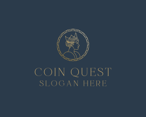 Golden Queen Coin logo design