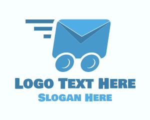Blue Car - Fast Mail Delivery logo design