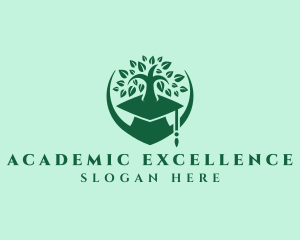 Scholarship - Graduation Cap Educational Tree logo design