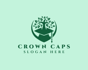 Graduation Cap Educational Tree logo design