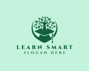 Educate - Graduation Cap Educational Tree logo design