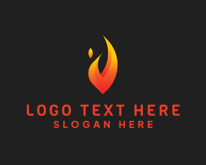 Temperature - Fire Person Company logo design