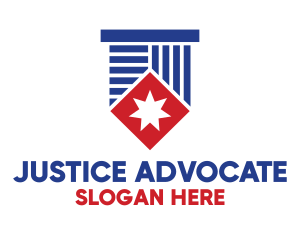 Prosecutor - Professional Blue Pillar Star logo design