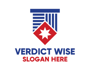 Judge - Professional Blue Pillar Star logo design