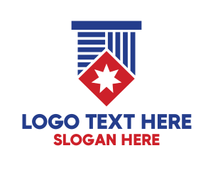 United States - Professional Blue Pillar Star logo design