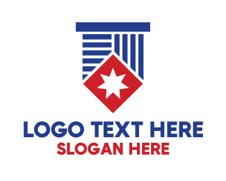 Professional Blue Pillar Star logo design