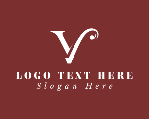 Negative Space - Luxe Company Letter V logo design