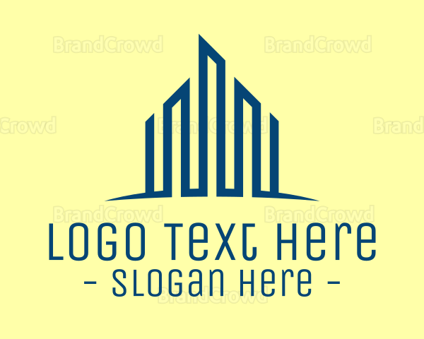 Blue Tower Skyscraper Logo