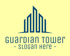 Blue Tower Skyscraper logo design