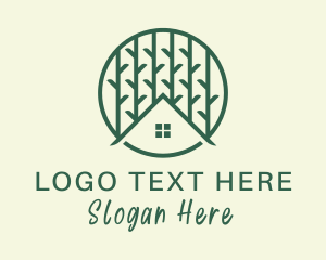 Greenhouse - Green Tree House logo design
