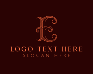 Ornate Gothic Startup Letter E logo design