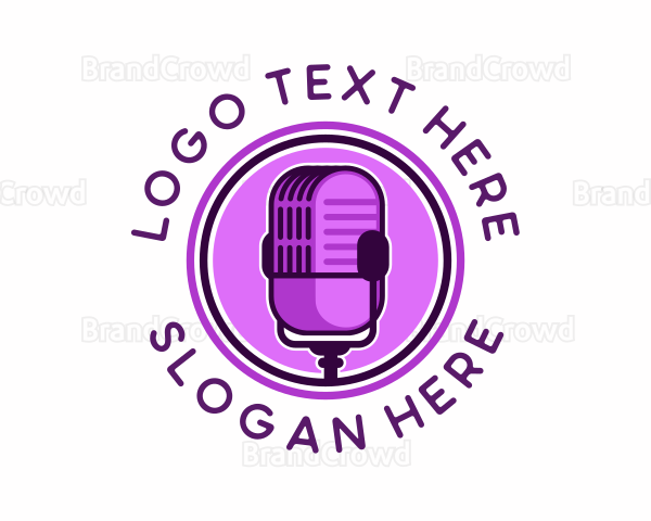 Podcast Microphone Stream Logo