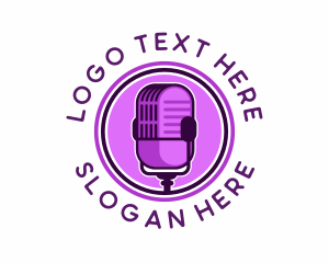 Host - Podcast Microphone Stream logo design