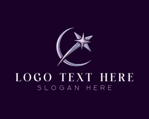 Holographic - Celestial Cosmic Star logo design