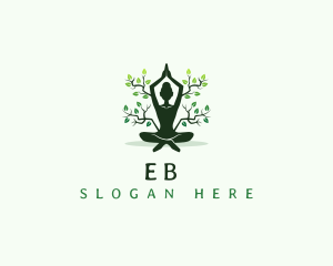 Vegetarian - Woman Tree Meditation logo design