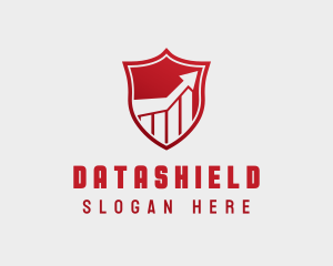 Data - Statistics Arrow Shield logo design
