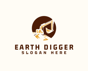 Digger - Backhoe Construction Digger logo design