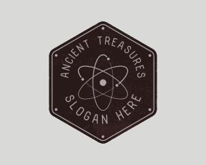 Retro Atomic Badge logo design