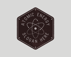 Nuclear - Retro Atomic Badge logo design