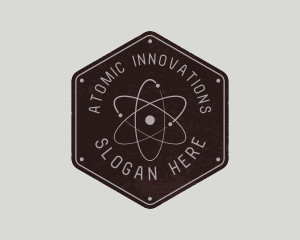 Atom - Retro Atomic Badge logo design