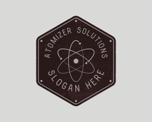 Retro Atomic Badge logo design