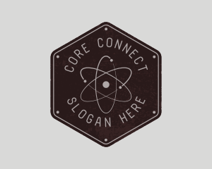 Nucleus - Retro Atomic Badge logo design