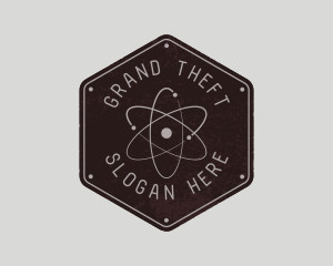 Atomic - Retro Atomic Badge logo design