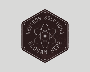 Neutron - Retro Atomic Badge logo design