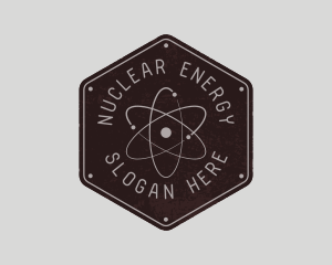 Nuclear - Retro Atomic Badge logo design