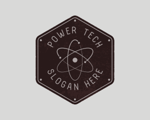 Power Plant - Retro Atomic Badge logo design