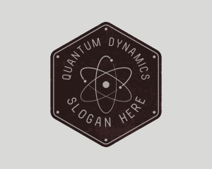 Physics - Retro Atomic Badge logo design