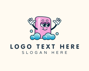 Disinfection - Soap Cleaning Bubbles logo design