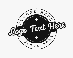 Customize - Retro Script Badge logo design