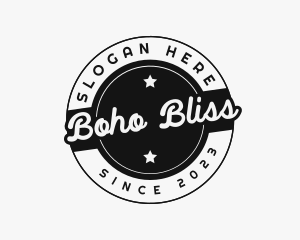 Retro Script Badge logo design