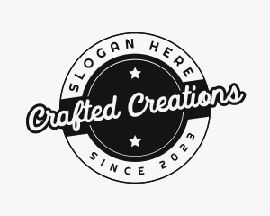 Retro Script Badge logo design