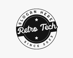 Retro Script Badge logo design