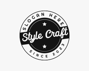 Retro Script Badge logo design